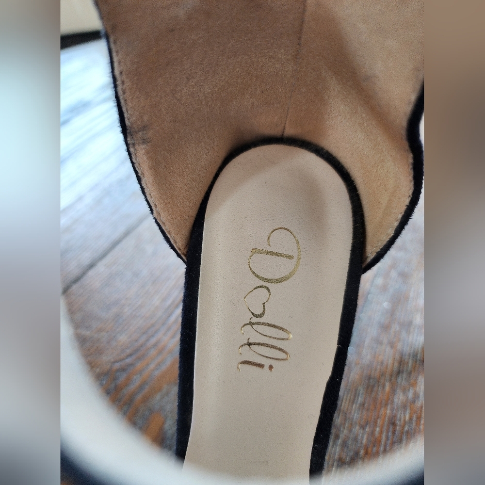 Dolli Two-Tone Tan & Black Women's Heels Size 8.5us - Picture 5 of 7